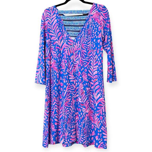 Lilly Pulitzer OPHELIA swing dress size medium 3/4 sleeves tropical resort wear - Picture 4 of 13